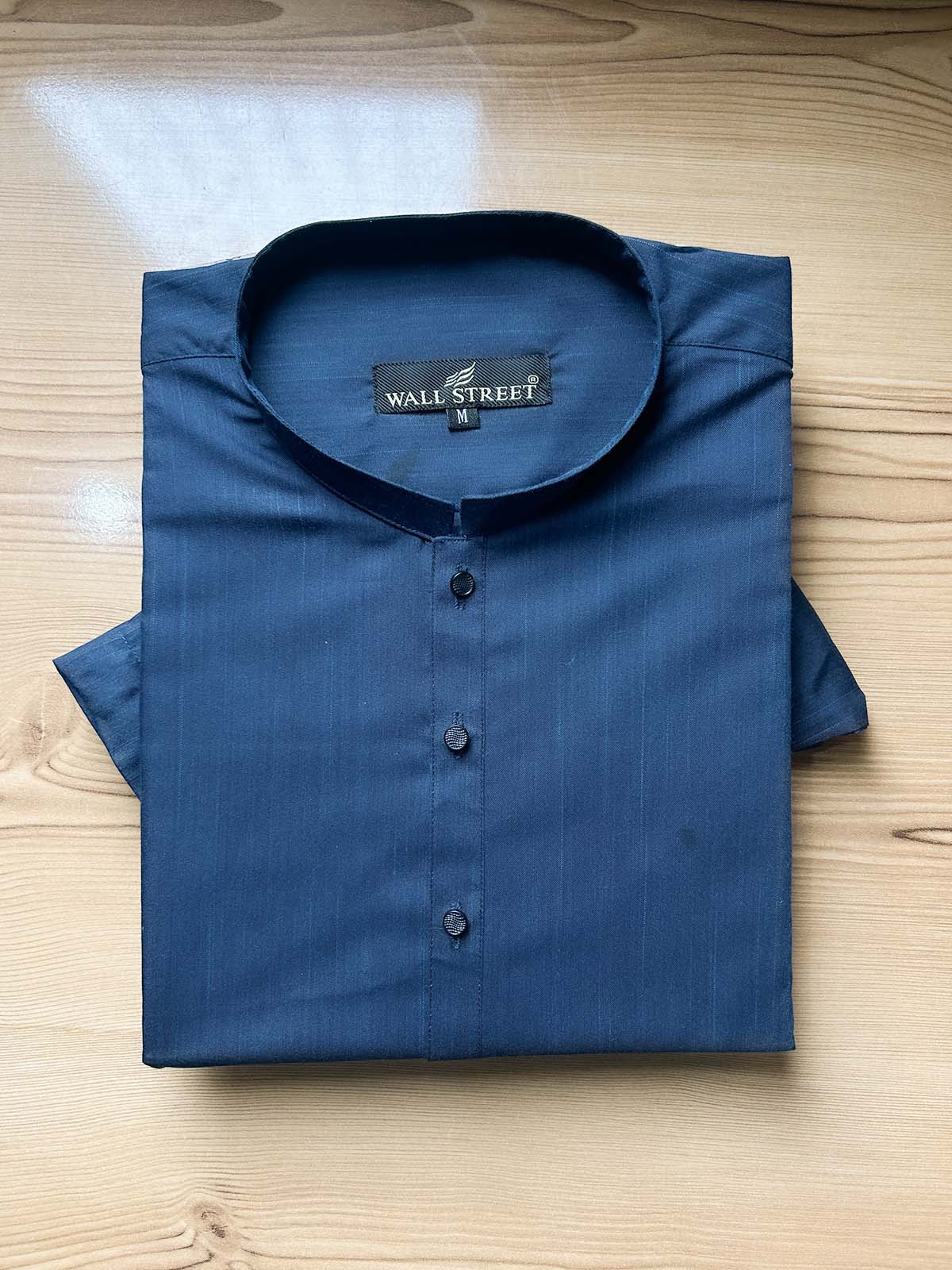 030-7 MSK562 Deep Blue Stitched Suit Sherwani Collar Kurta Pajama For Men