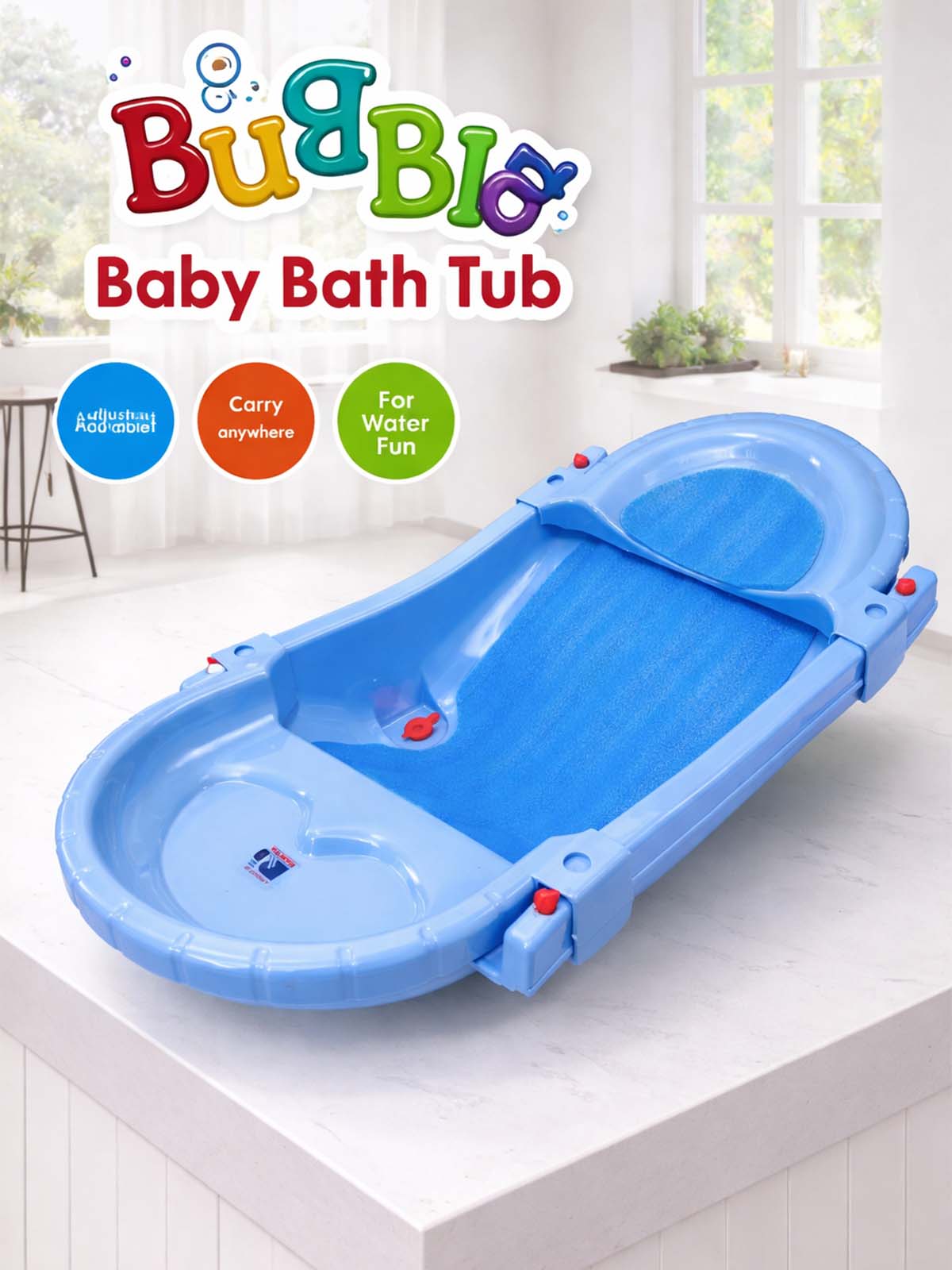 Bubble Non-Slip Newborn Bather / Bath Seat Blue