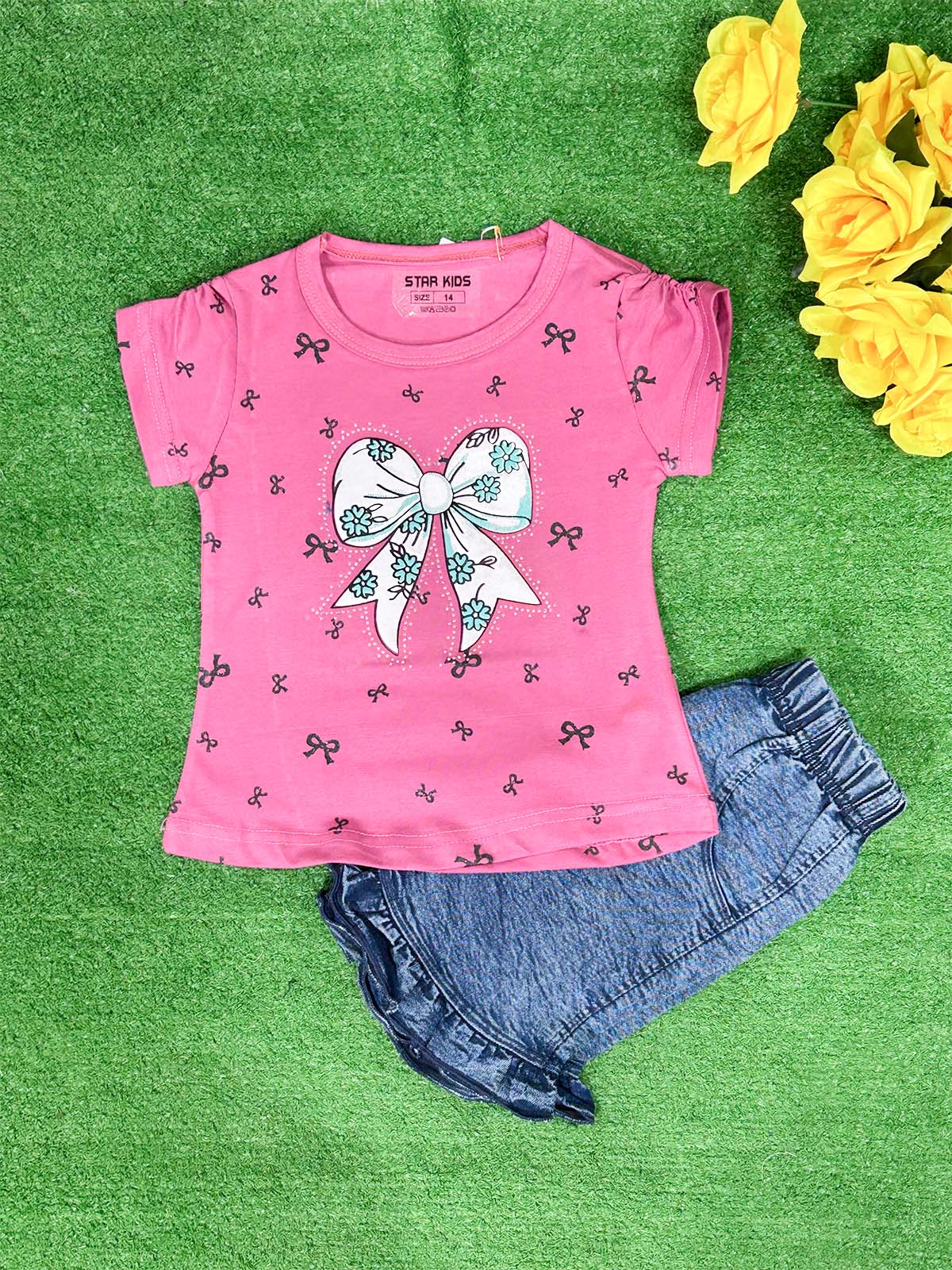 1Yr - 4Yrs Bow Pink Suit For Girls SK GS397