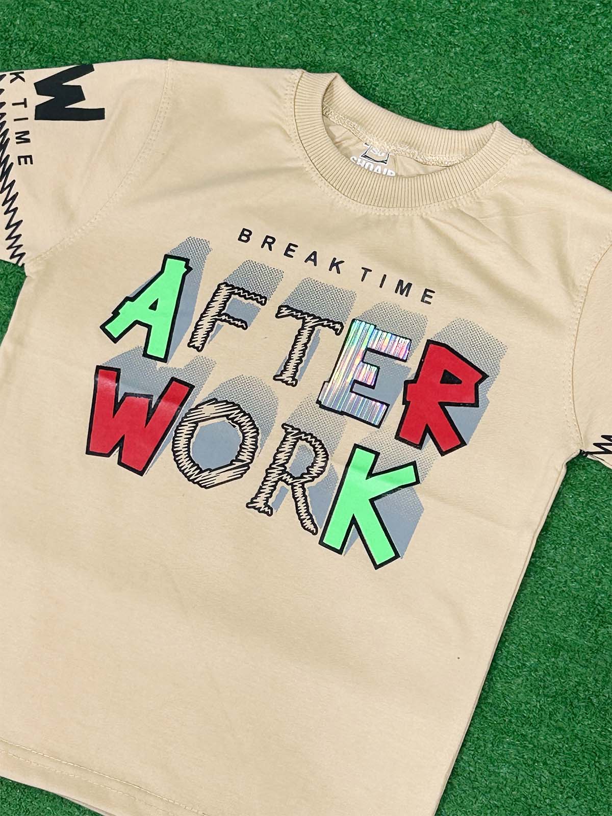 3Yrs - 7Yrs Work Beige T-Shirt For Boys SG BTS123