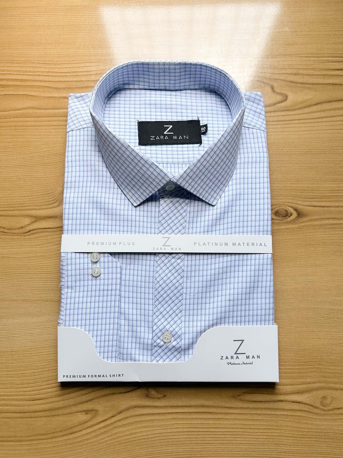 Blue Checks Formal Dress Shirt For Men MFS540