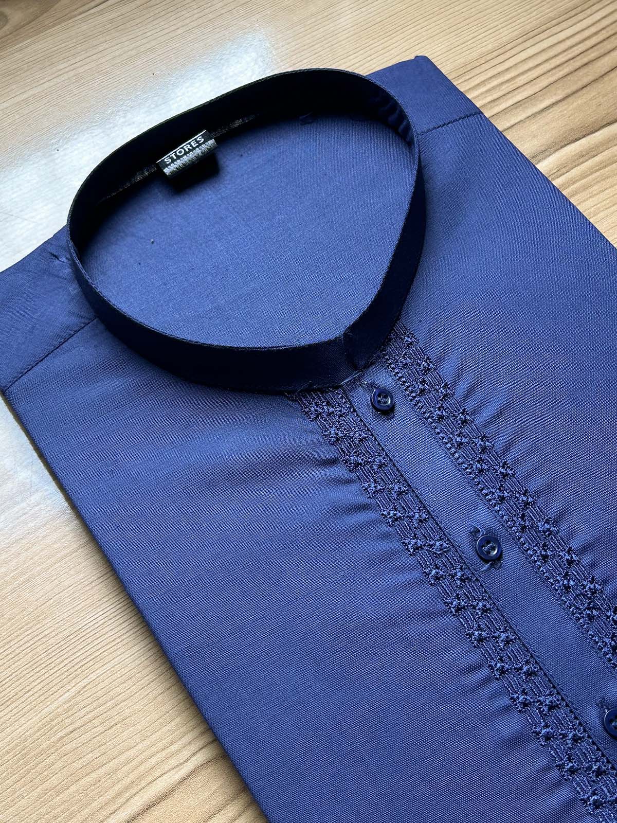 Dark Blue Embroidery Kurta for Men MK19