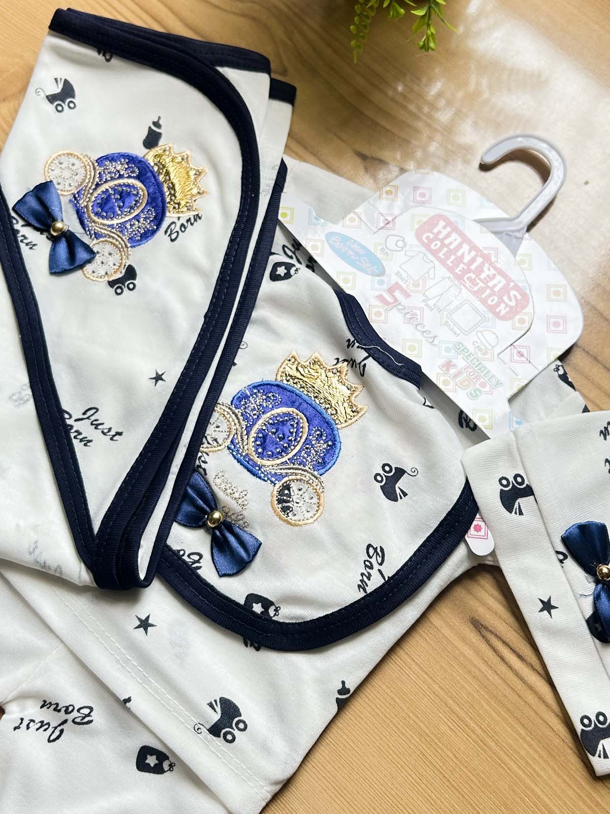 0Mth - 3Mth Blue 5Pcs Gift Set For Newborn HG NBGS376