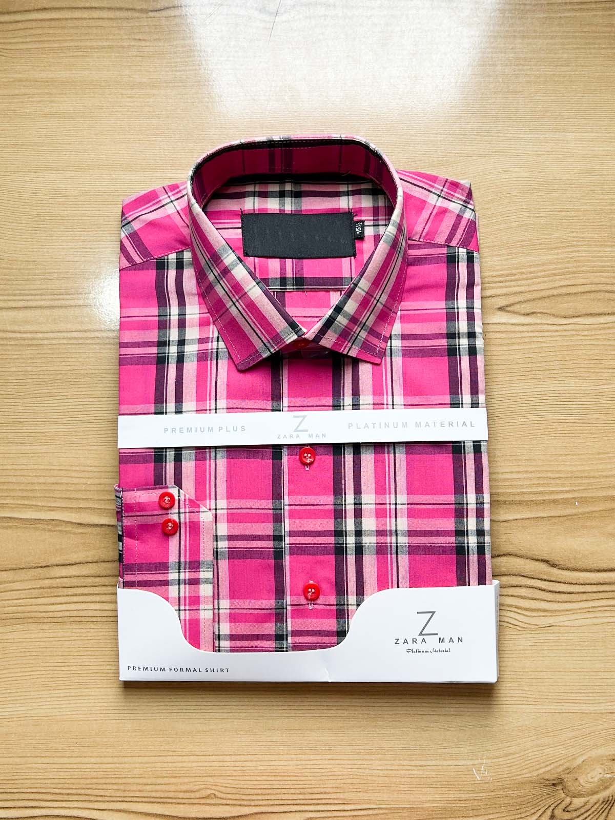 Pink Checks Formal Dress Shirt For Men MFS445