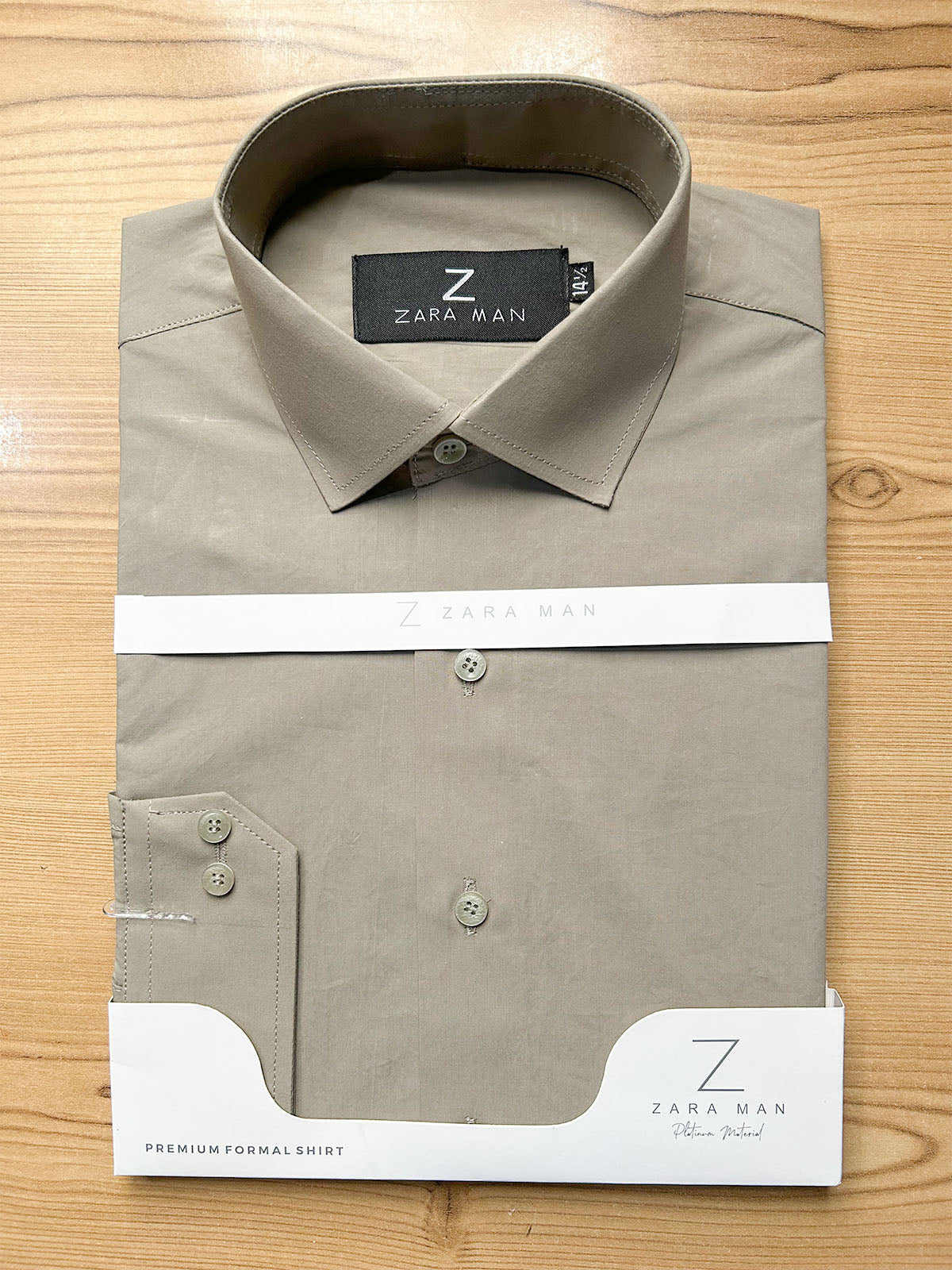 MFS727 100% Cotton Olive Taupe Formal Dress Shirt For Men