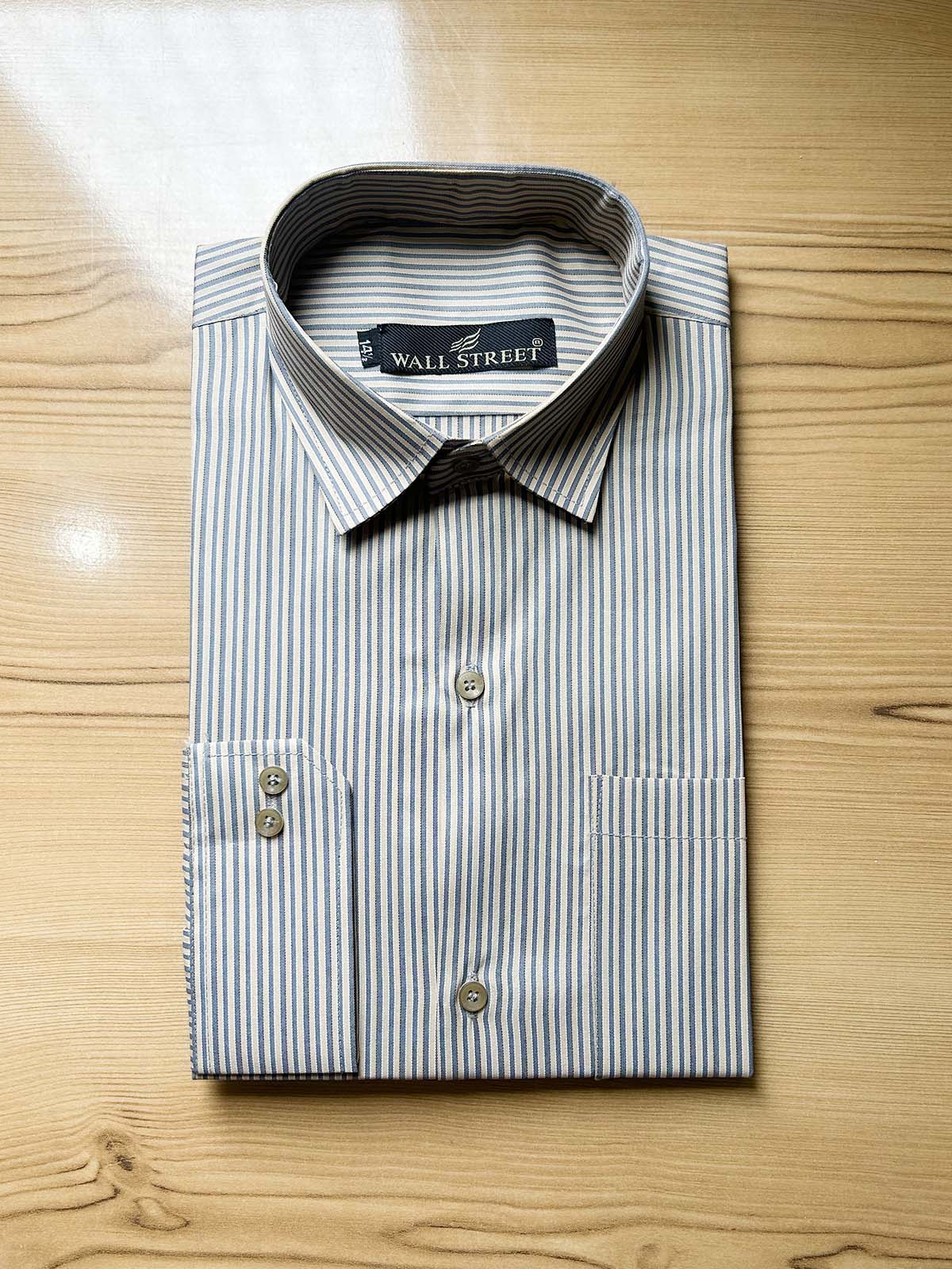 Brown Lines Formal Dress Shirt For Men MFS574