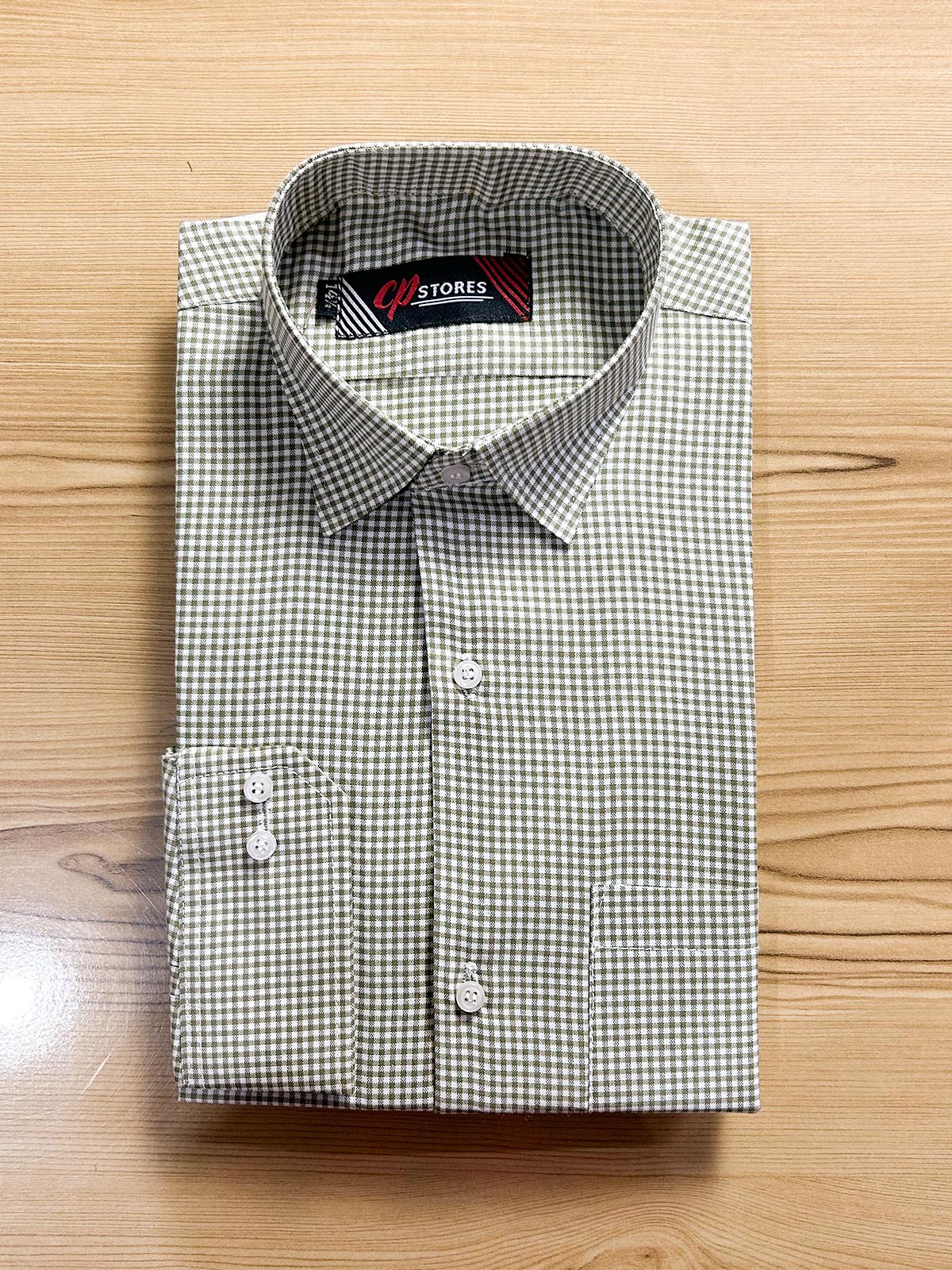 Micro Green Checks Formal Dress Shirt For Men MFS410