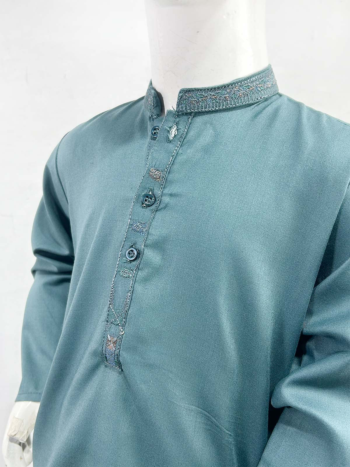 2Yrs - 17Yrs Dark Green Kameez Shalwar Suit For Boys AM BKS168