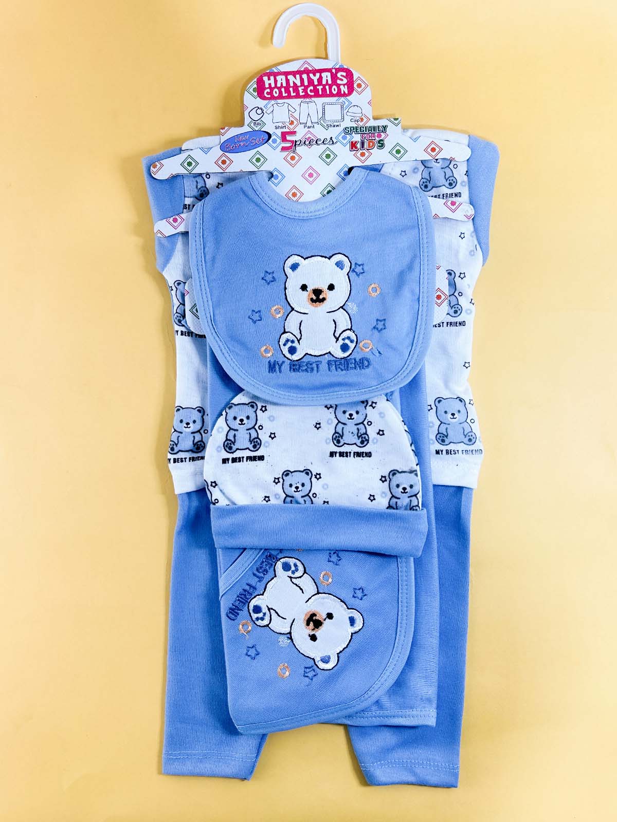 0Mth - 3Mth Blue 5Pcs Gift Set For Newborn HG NBGS308