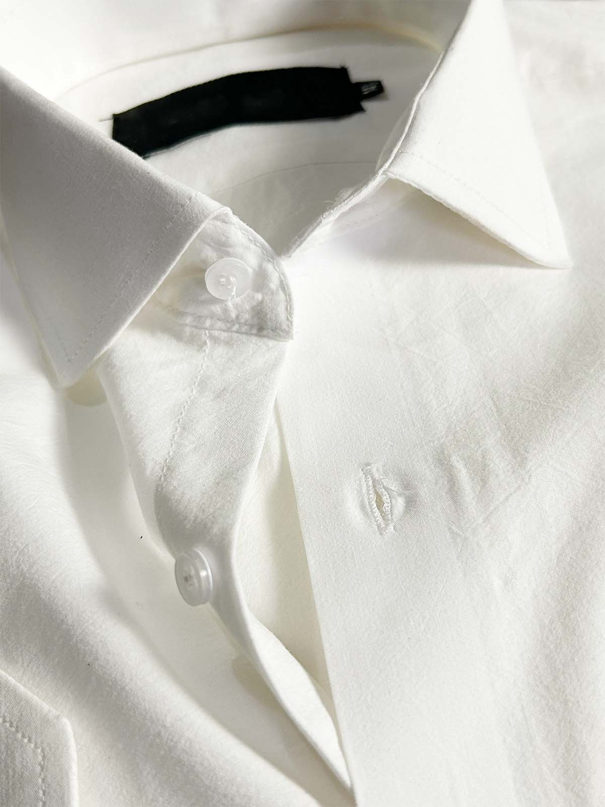 OFF White Plain Formal Dress Shirt For Men MFS416