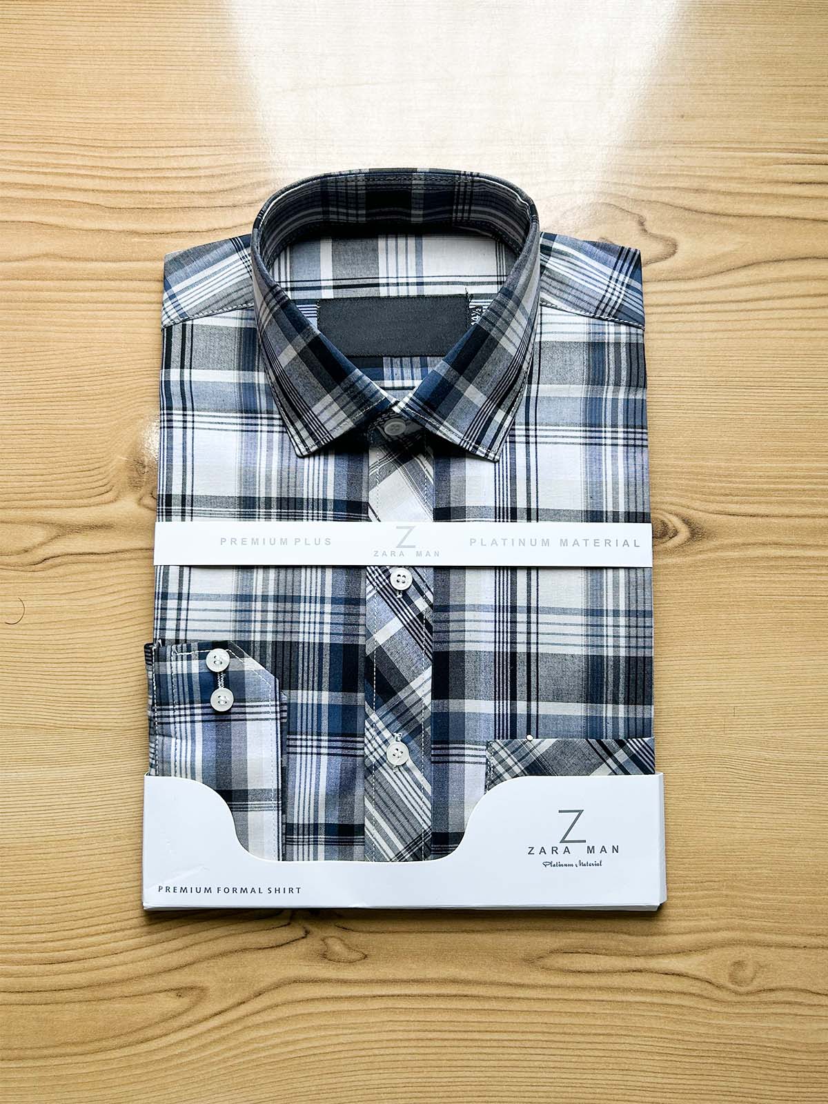 Grey Checks Formal Dress Shirt For Men MFS514