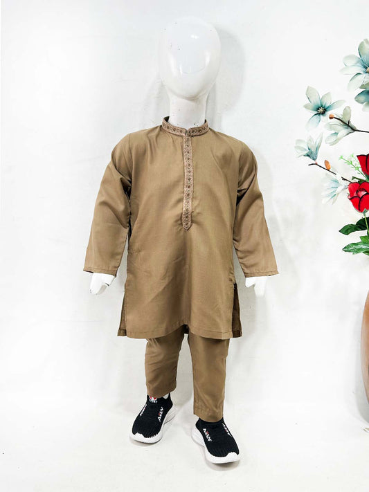 2Yrs - 17Yrs Brown Kurta Pajama Suit For Boys AM BKS184