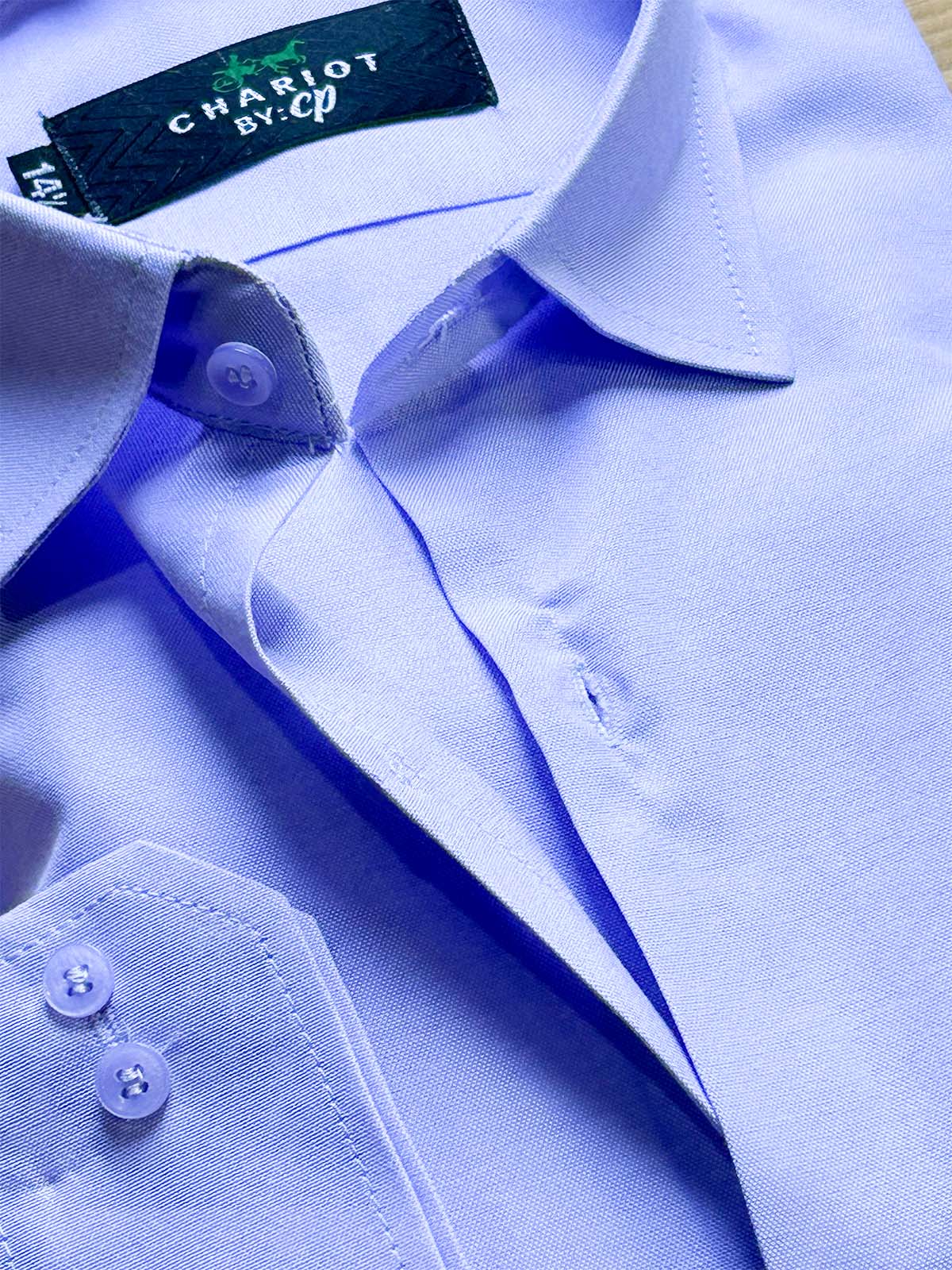 Light Purple Chambray Formal Dress Shirt For Men MFS425