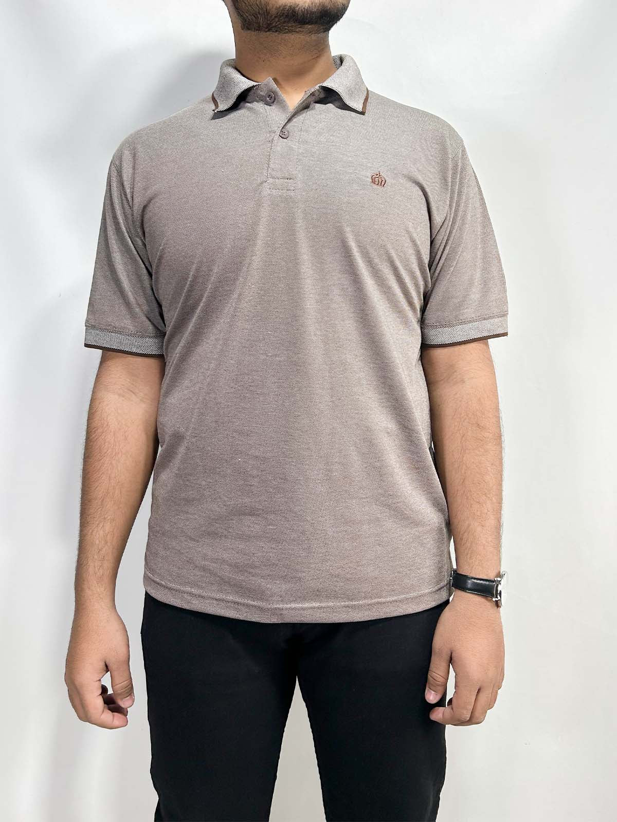 Brown Polo T-Shirt For Men MTS408