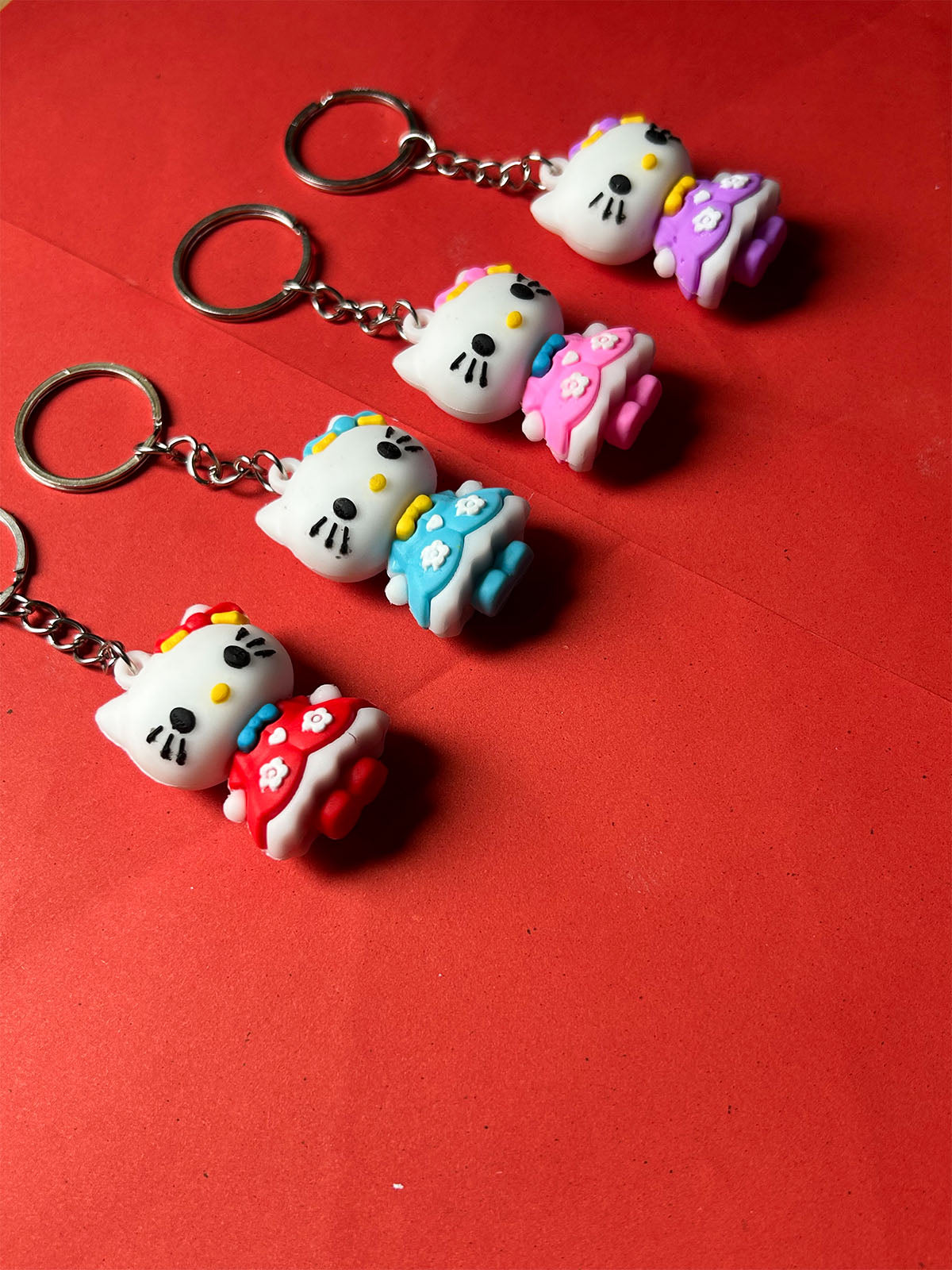 KC27 Pack of 4 Hello Kitty Key Chain Multicolor