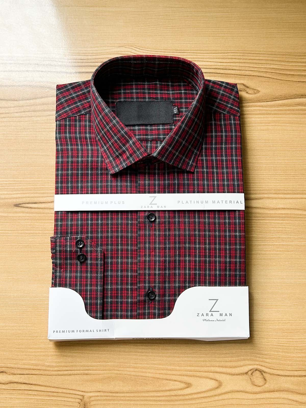 Red Checks Formal Dress Shirt For Men MFS530
