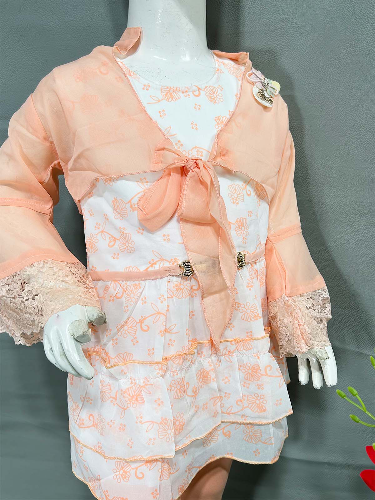 5Yr - 8Yrs Peach Suit For Girls WG GS364