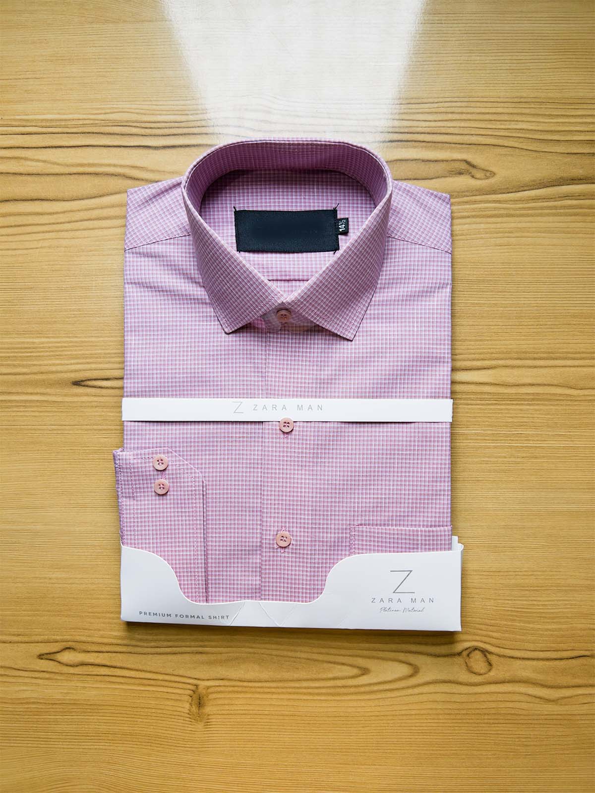 Pink Micro Checks Formal Dress Shirt For Men MFS430