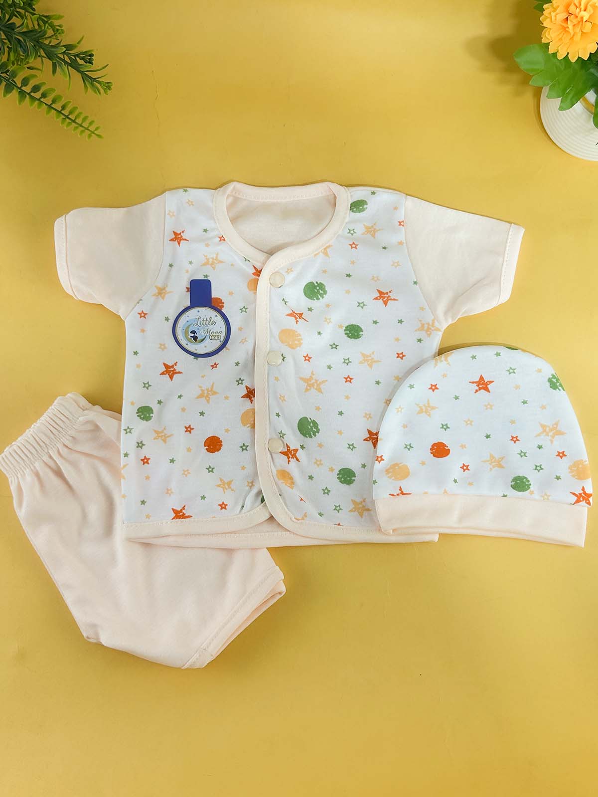 0Mth - 3Mth Pack of 3 Multicolor Suit For Newborns 01