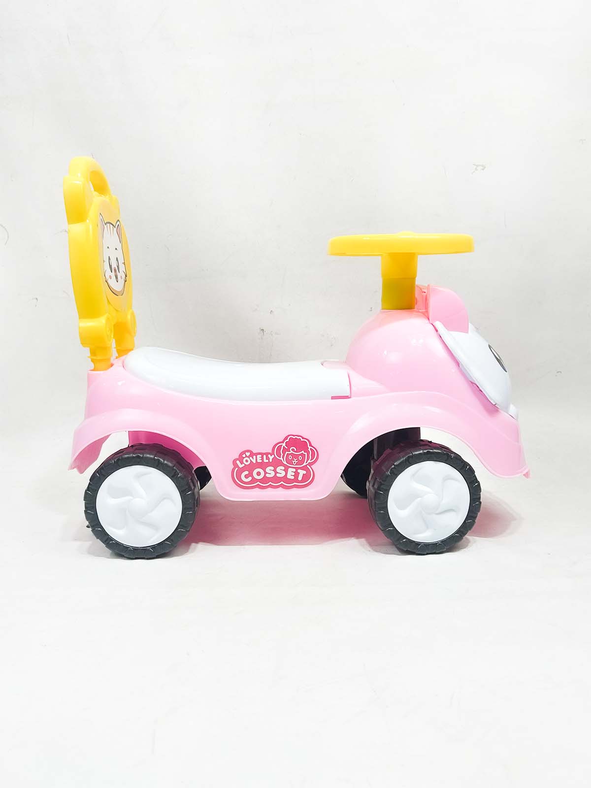 Cat Pink 4 Wheel Ride On Push Car For Kids