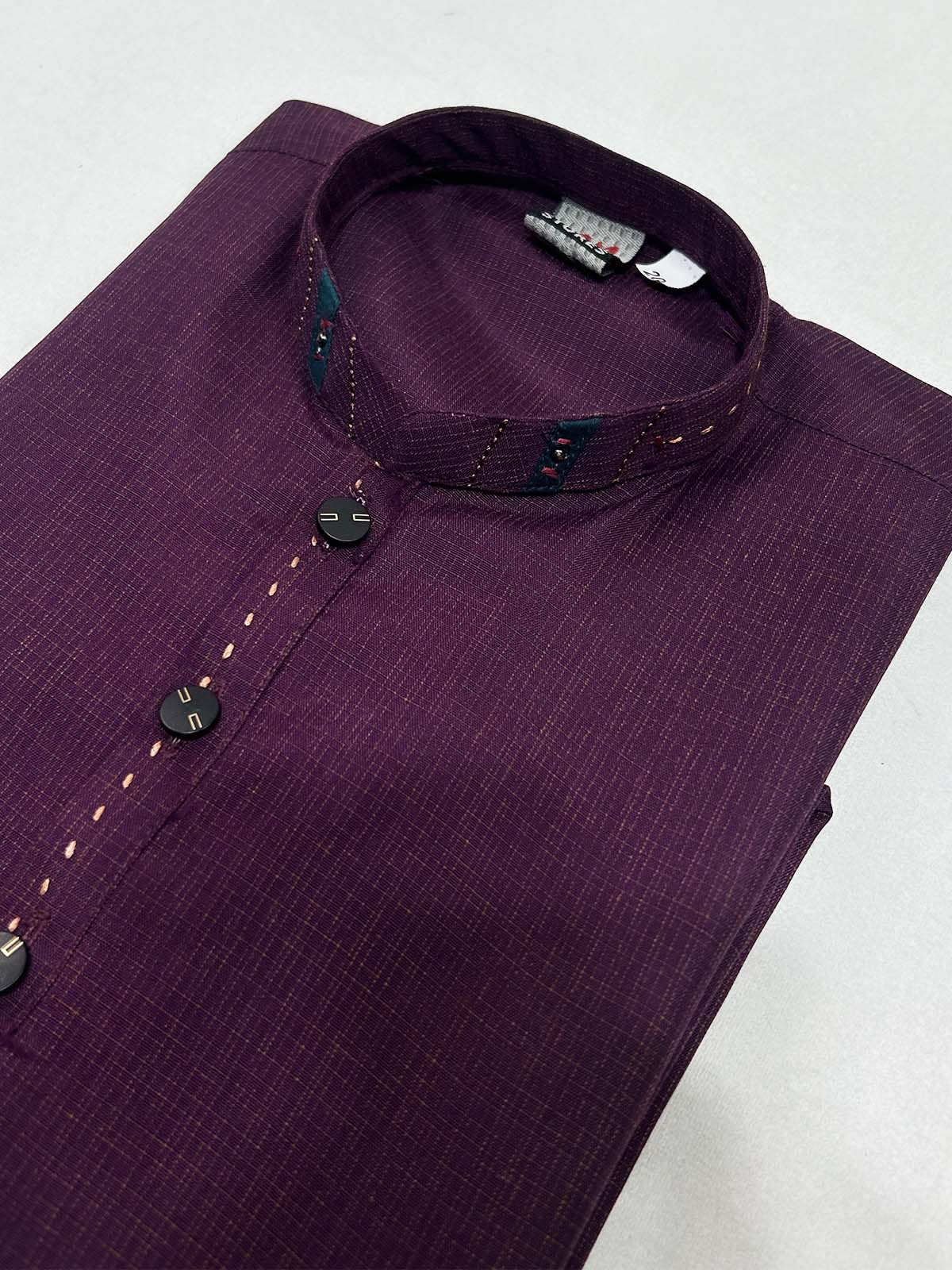 5Yrs - 14Yrs Purple Kameez Shalwar Suit For Boys AM BKS193
