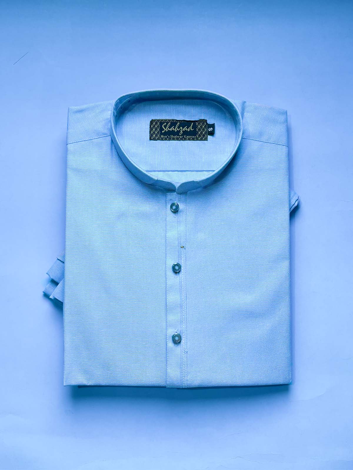 973-2 Light Blue Stitched Kurta Pajama Suit For Men MSK433