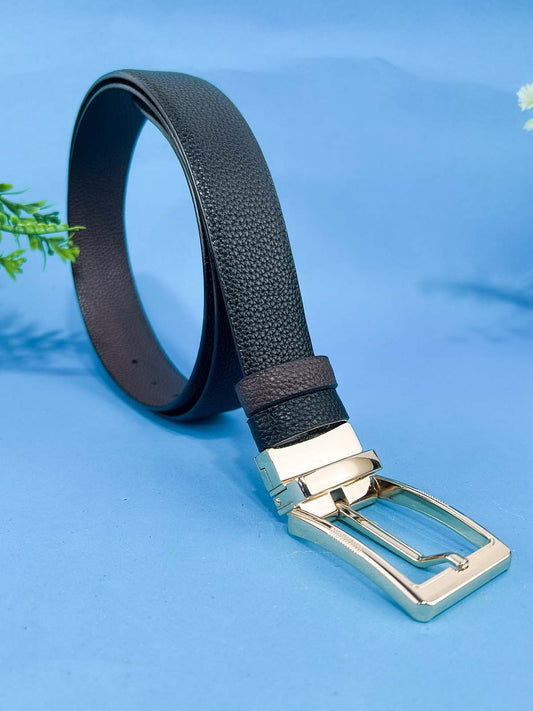 2 in 1 Black and Brown Faux Leather Belt For Men MB93