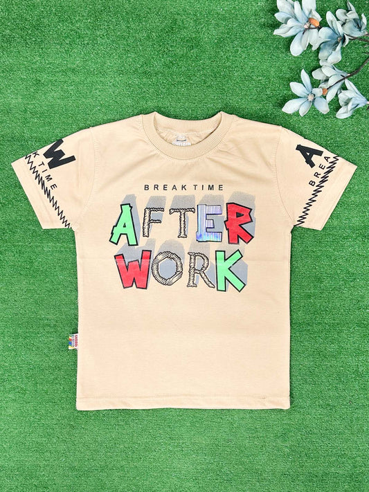 3Yrs - 7Yrs Work Beige T-Shirt For Boys SG BTS123
