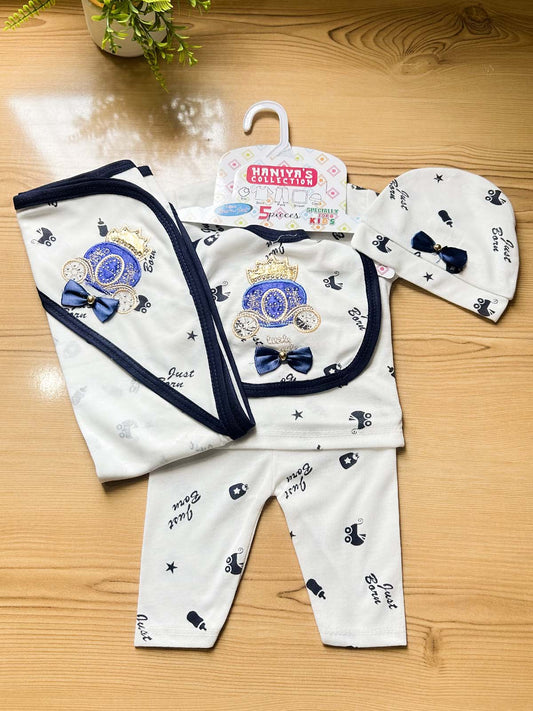 0Mth - 3Mth Blue 5Pcs Gift Set For Newborn HG NBGS376