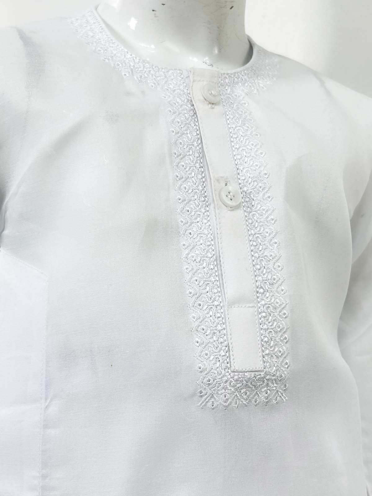 2Yrs - 14Yrs AB Neil White Boys Kurta Shalwar Cotton BKS147