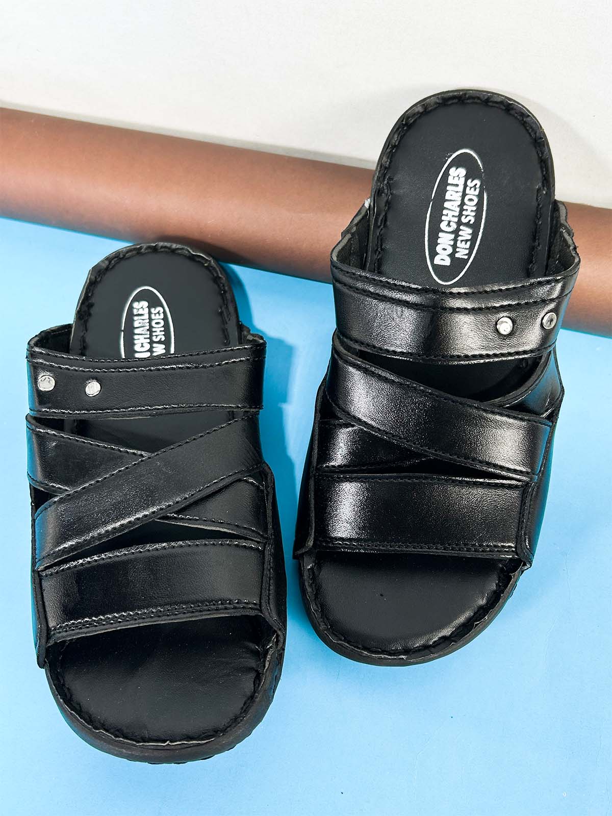 Black Casual Slippers for Men MC122