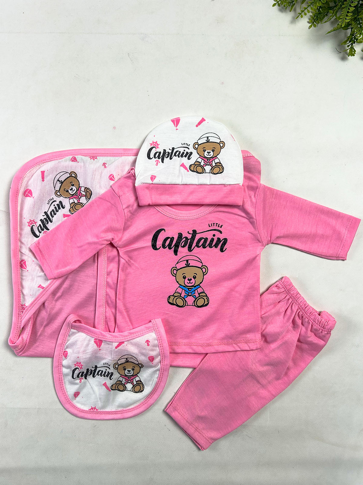0Mth - 3Mth Captain Pink 5Pcs Gift Set For Newborn NBGS436