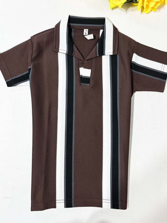 4Yrs - 10Yrs Brown Old Money T-Shirt For Boys BTS147