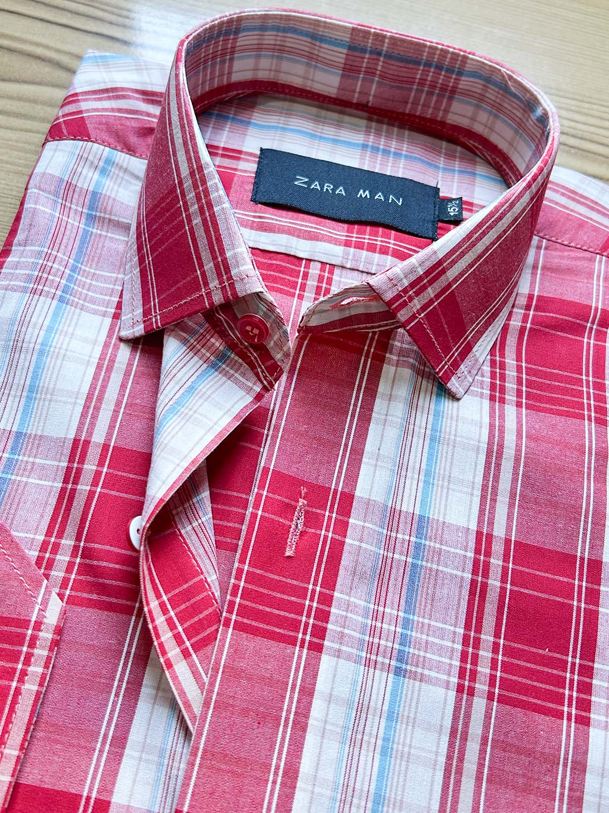 Red Checks Formal Dress Shirt For Men MFS459