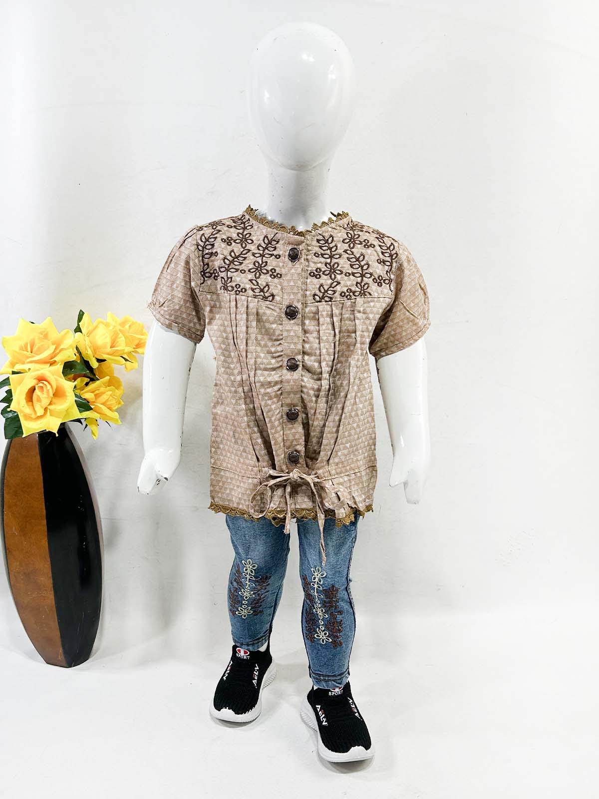 2Yr - 5Yrs Brown Suit For Girls OP GS418