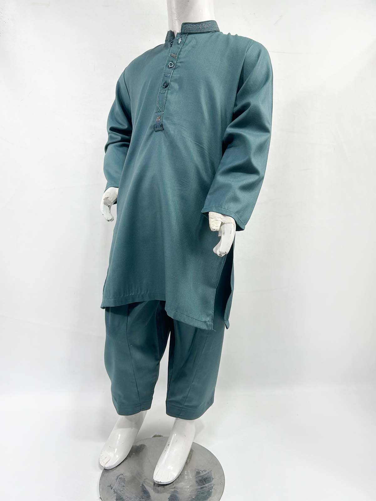 2Yrs - 17Yrs Dark Green Kameez Shalwar Suit For Boys AM BKS168