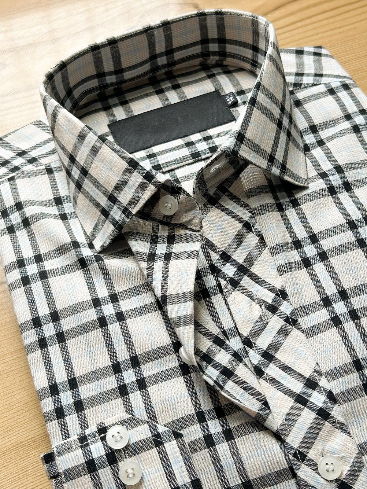 B Fawn Checks Formal Dress Shirt For Men MFS498