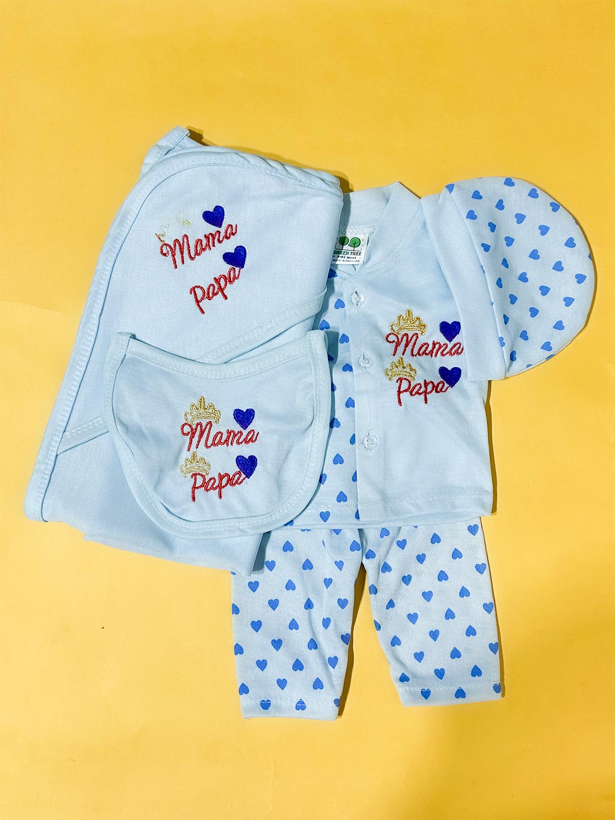0Mth - 3Mth Blue 5Pcs Gift Set For Newborn HG NBGS324