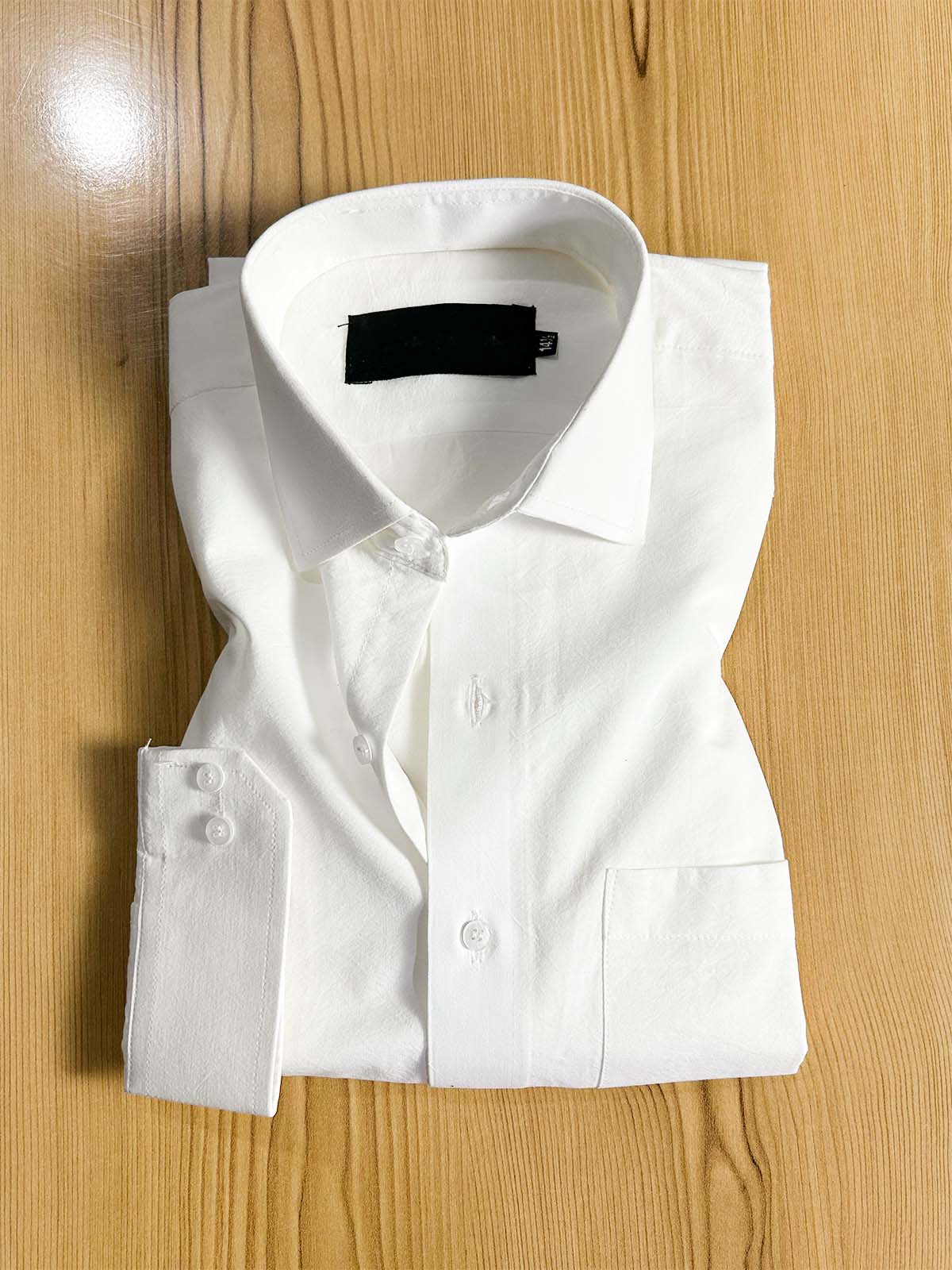 OFF White Plain Formal Dress Shirt For Men MFS416