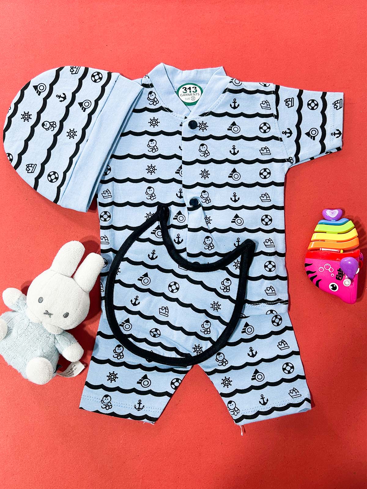 0Mth - 3Mth Blue 5Pcs Suit For Newborns NBS690