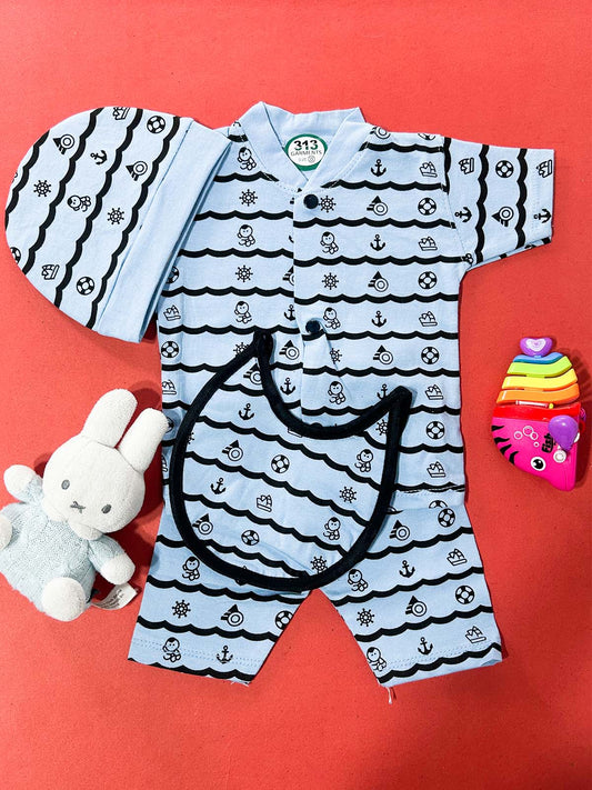 0Mth - 3Mth Blue 5Pcs Suit For Newborns NBS690