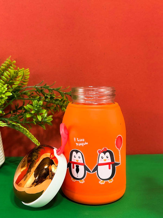 Orange Vacuum Flask / Insulated Water Cup - 400ML / Thermos Temperature Double Walled