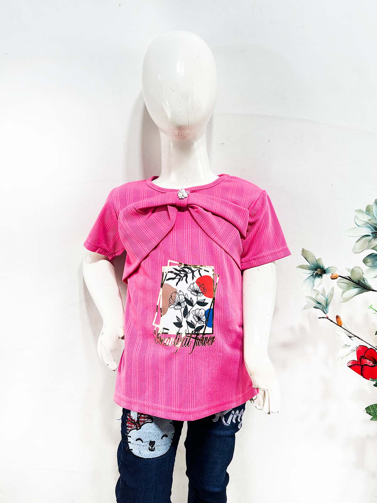 2Yrs - 7Yrs Pink T-Shirt For Girls OP GTS92