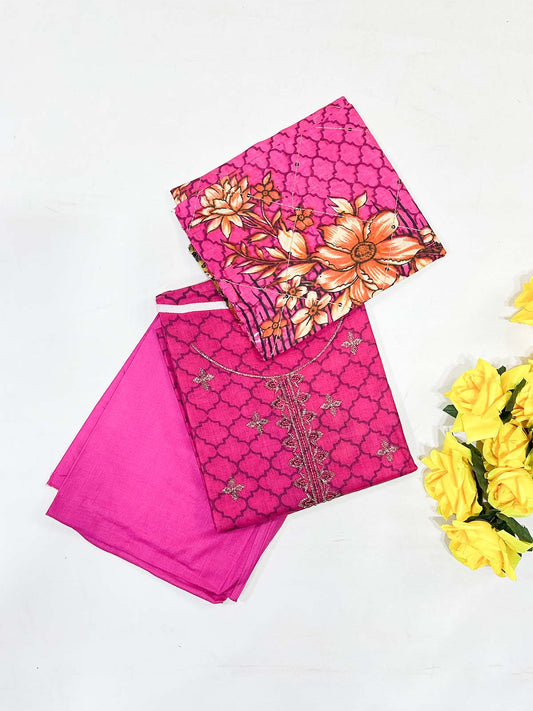 3Pcs Unstitched Digital Lawn Suit For Women WU184