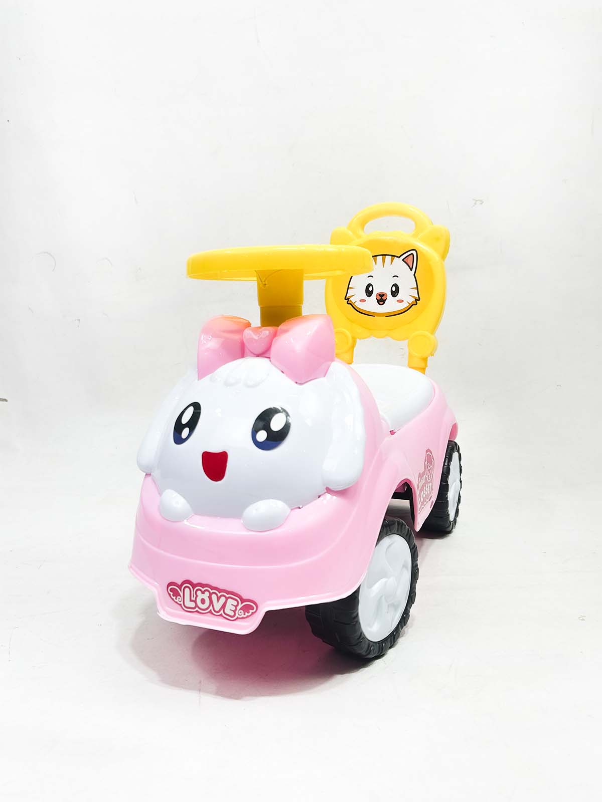 Cat Pink 4 Wheel Ride On Push Car For Kids