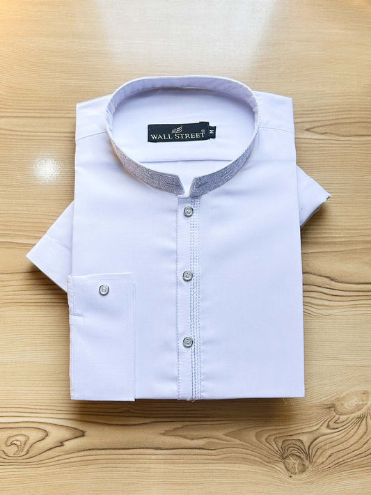 926-3 White Stitched Suit Sherwani Collar Kameez Shalwar For Men MSK449