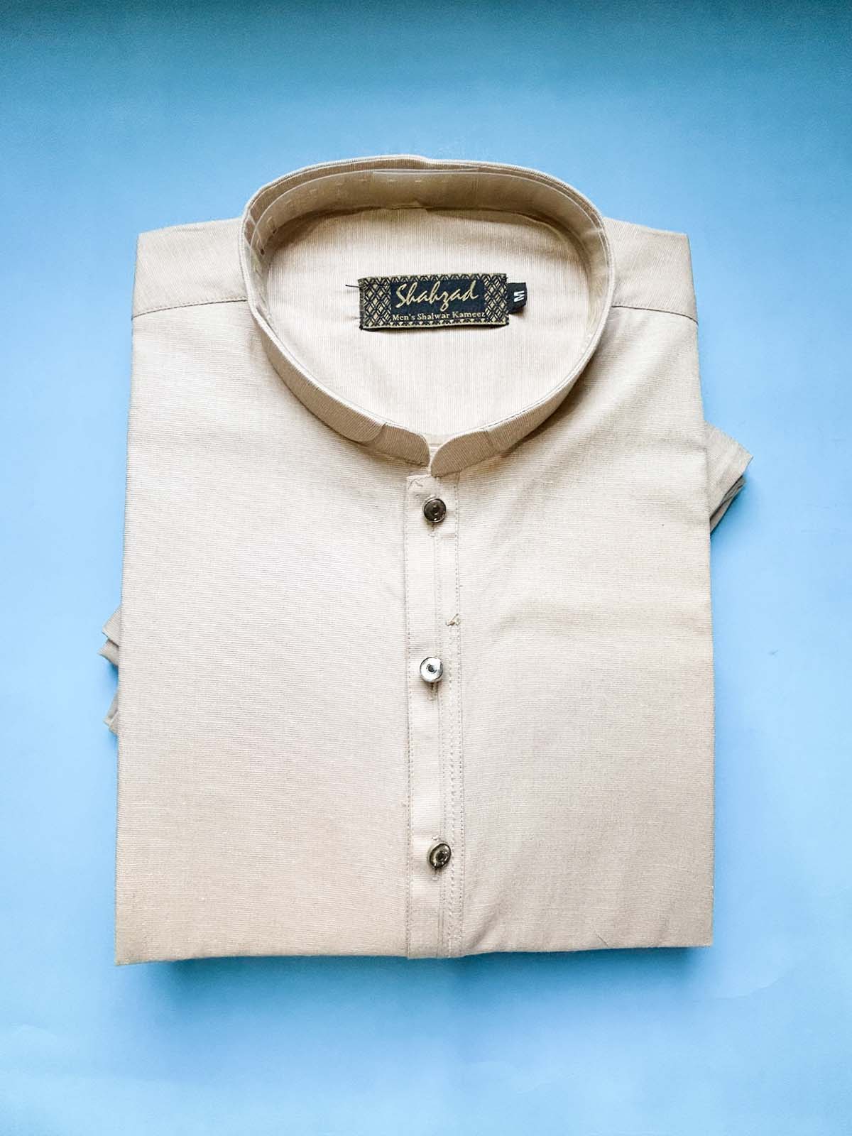 973-3 Beige Stitched Kurta Pajama Suit For Men MSK434