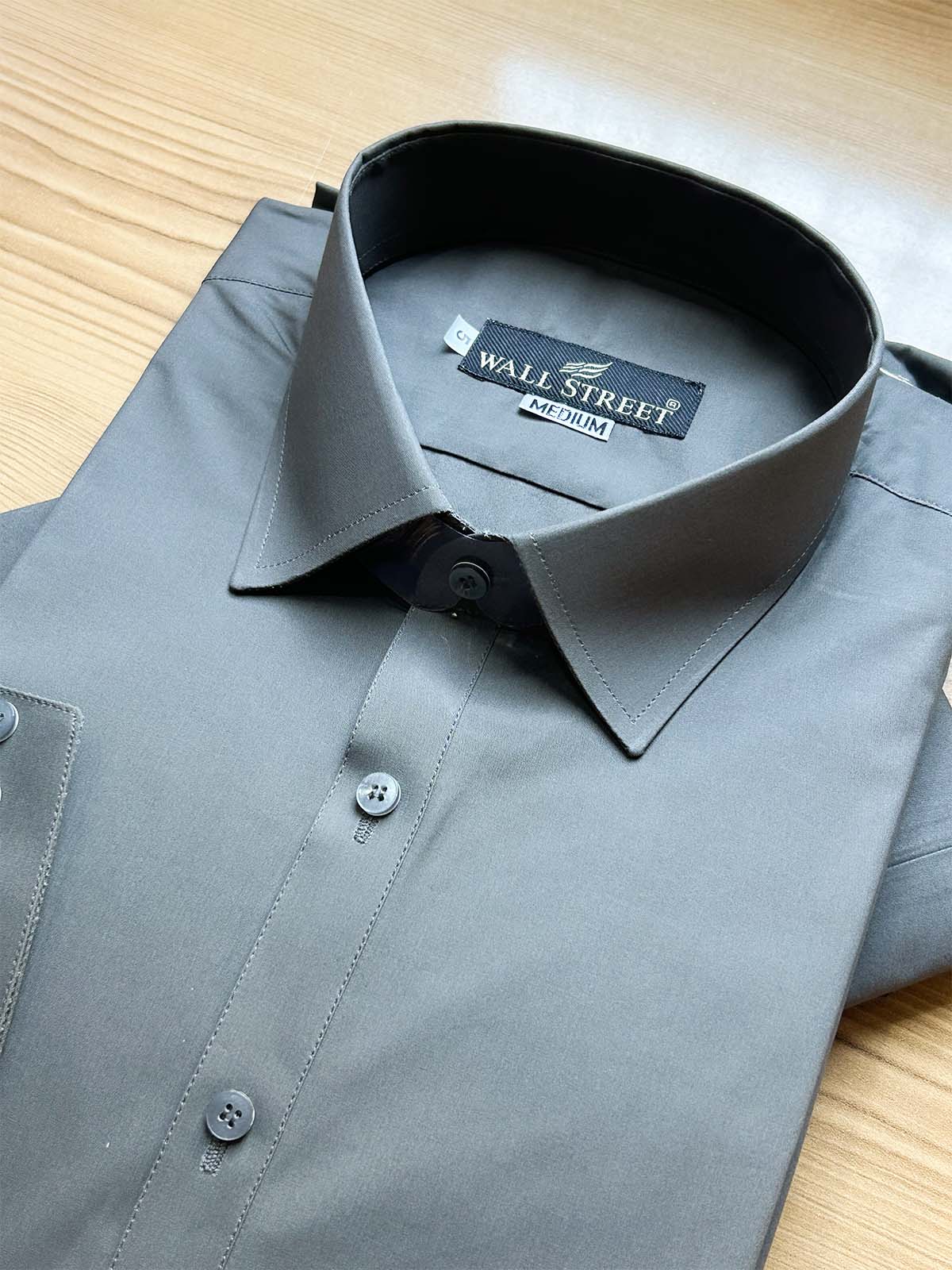 955-3 MSK469 Charcoal Stitched Suit Shirt Collar Kameez Shalwar For Men