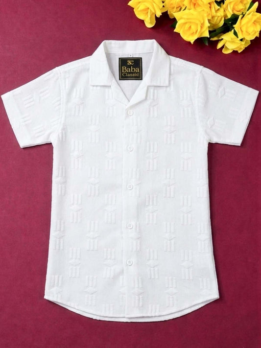 3Yrs - 10Yrs White Casual Shirt for Boys BCS84