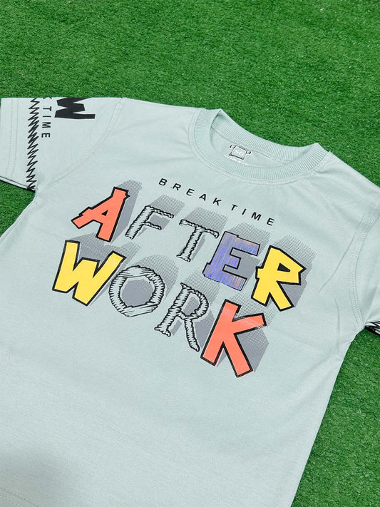 3Yrs - 7Yrs Work Ferozi T-Shirt For Boys SG BTS124